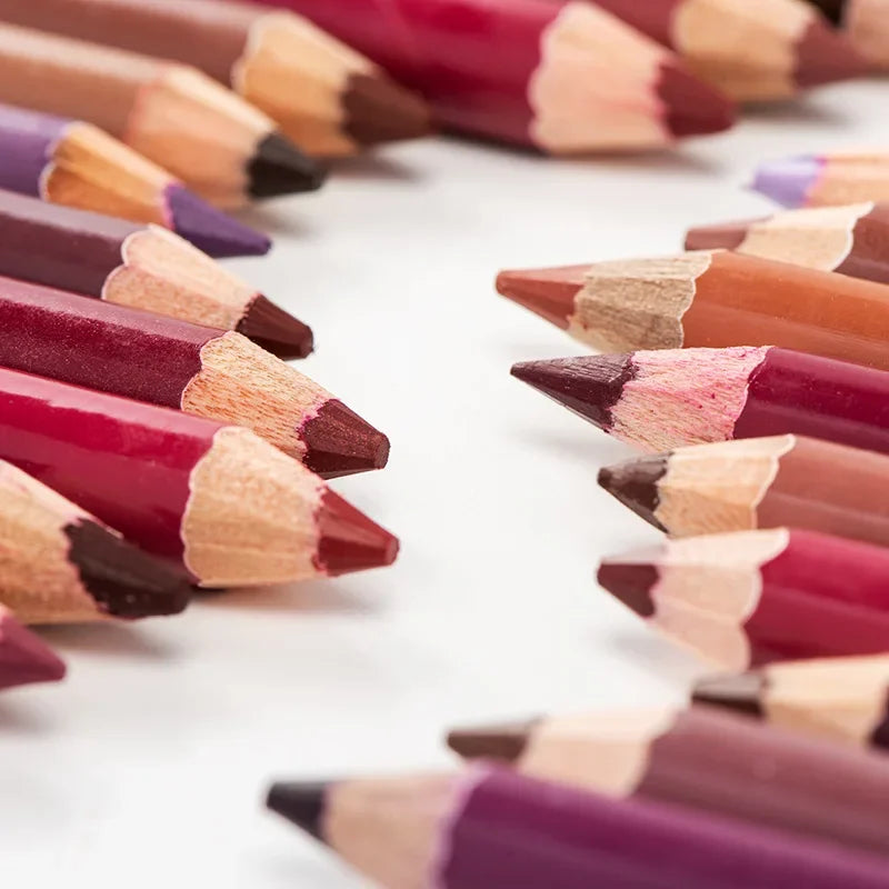 Multicolor velvet matte lip liner and eyeliner pencils for long-lasting waterproof makeup.