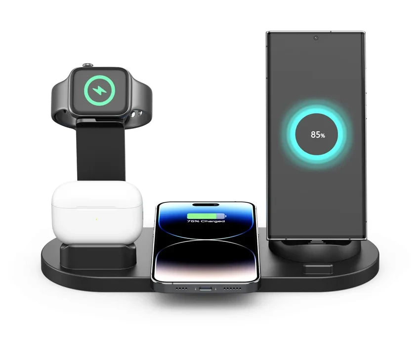 Wireless Charging Station - Qi Certified MagSafe Compatible Multi-Device Tidesmit