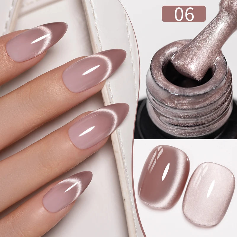 Cat Eye Magnetic Gel Polish 7.5ml - Professional Long-Lasting Nail Art Permanent Makeup Machines Nude Shade Ceramic 6