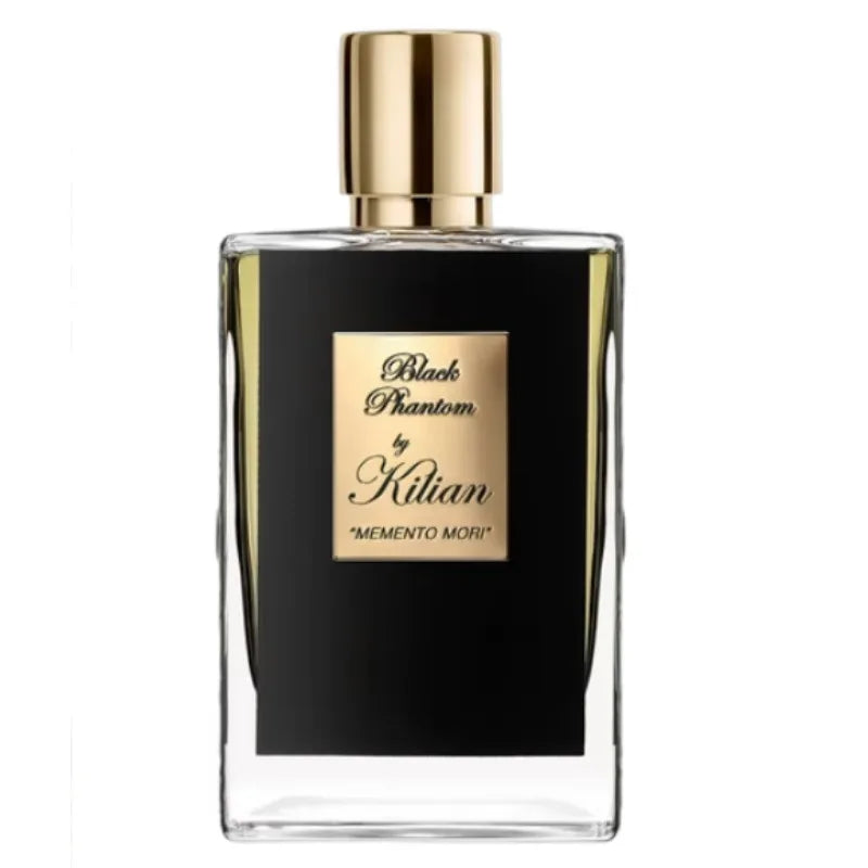 Kilian Black Phantom unisex EDP 50ml: a warm, spicy, woody niche perfume in a sleek, rectangular gold-accented bottle.