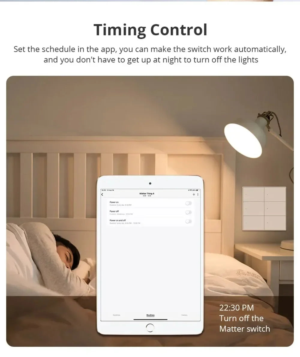 Melery Matter over WiFi Smart Light Switch Glass Touch Sensor Remote Control by Alexa GoogleApple Home Siri Homekit SmartThings