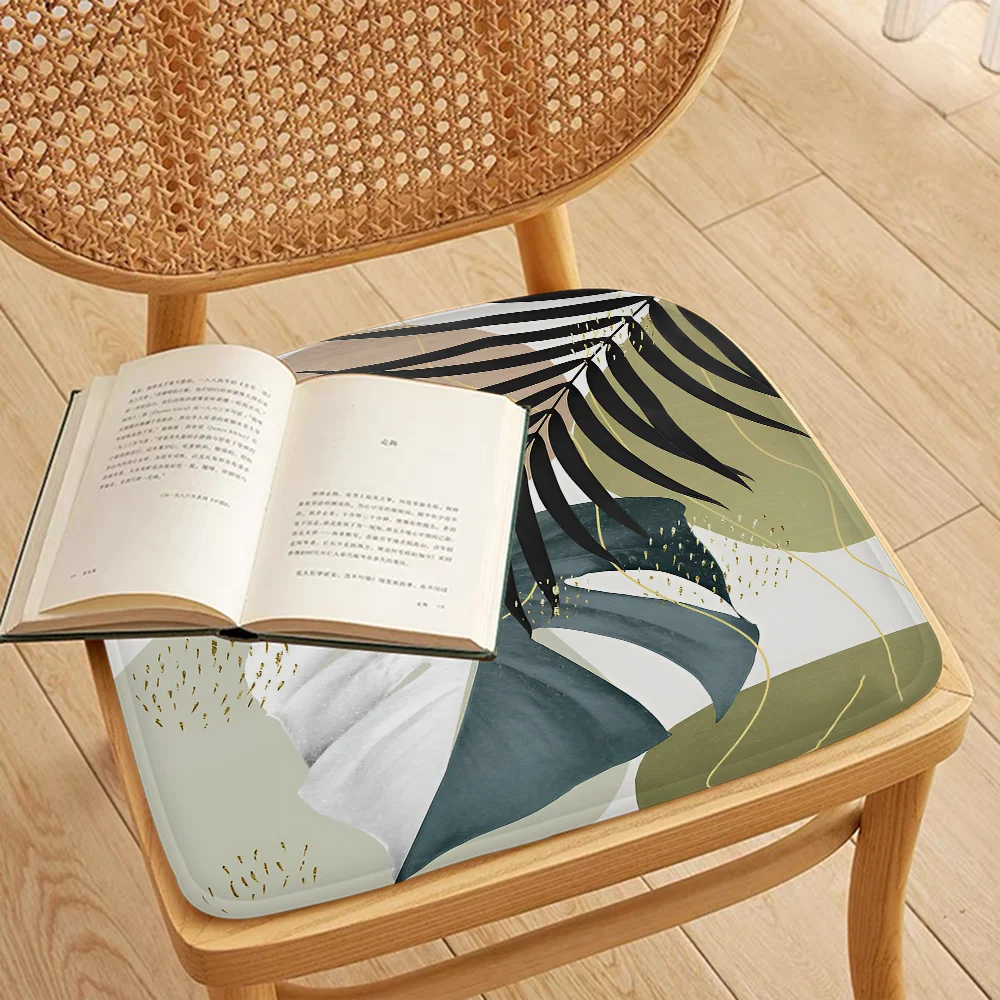 Palm Tree Leaves Art Chair Cushion Soft Office Car Seat Comfort Breathable 45x45cm Sofa Decor Tatami