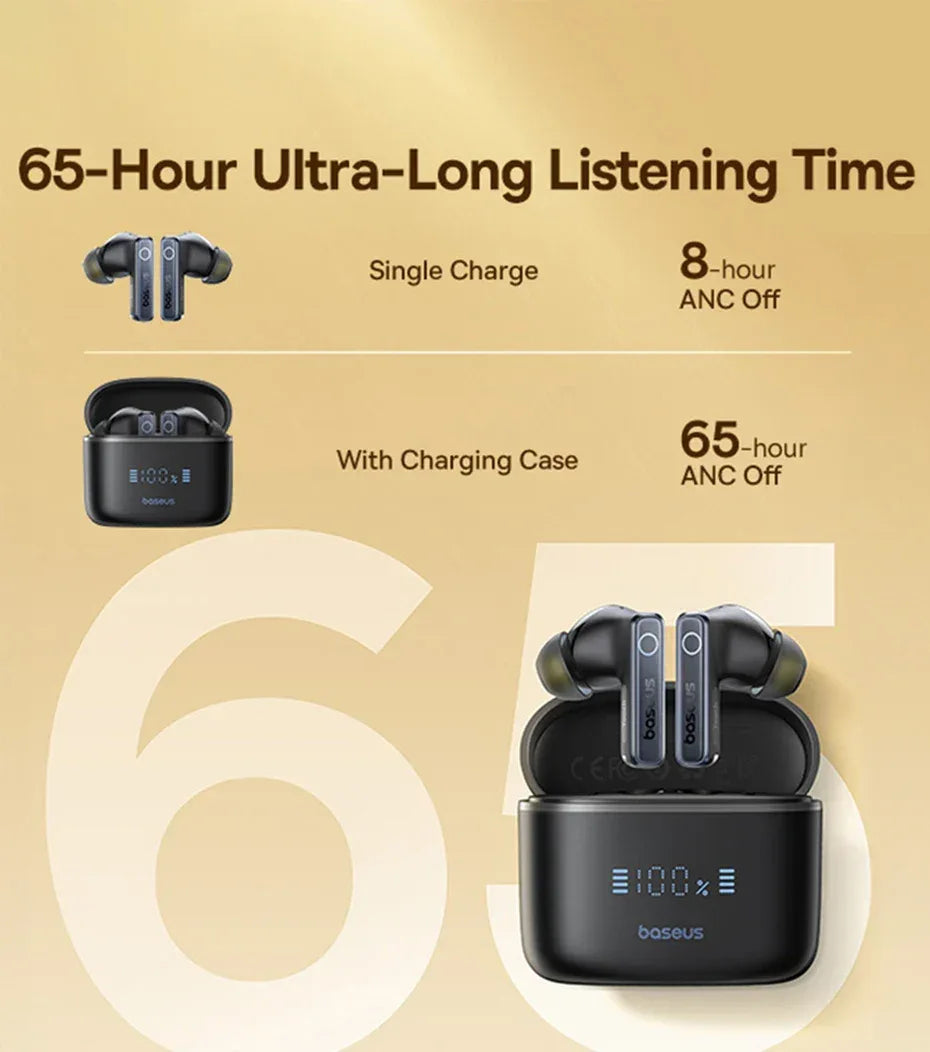Tidesmit Wireless Noise Canceling Earbuds - 65Hr Playtime Bluetooth 5.3 Tidesmit