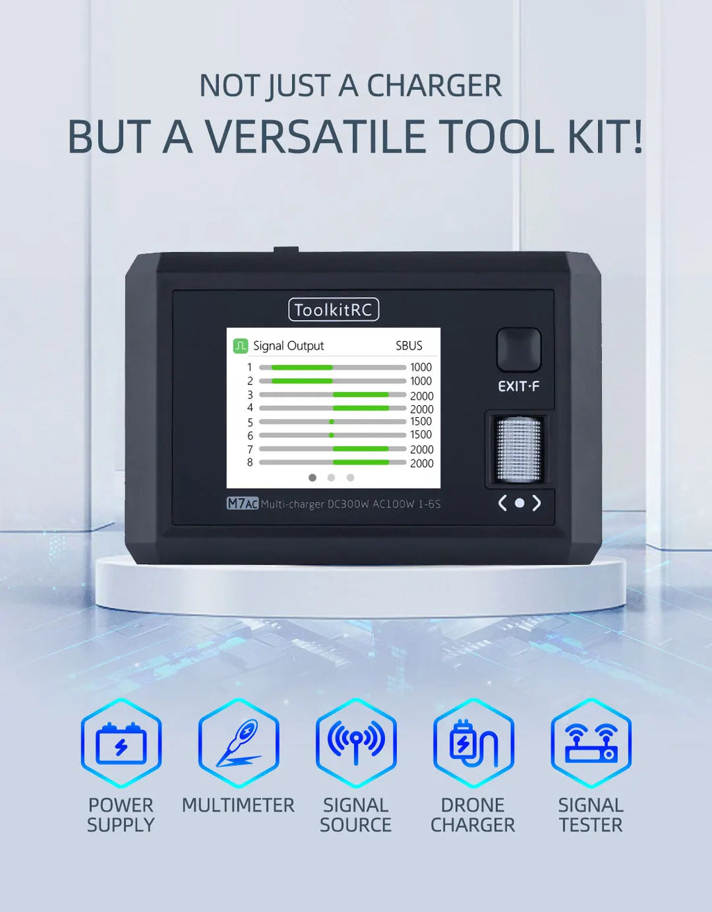 ToolkitRC M7AC Dual Smart Charger 300W for Camera and GPS Drones Tidesmit
