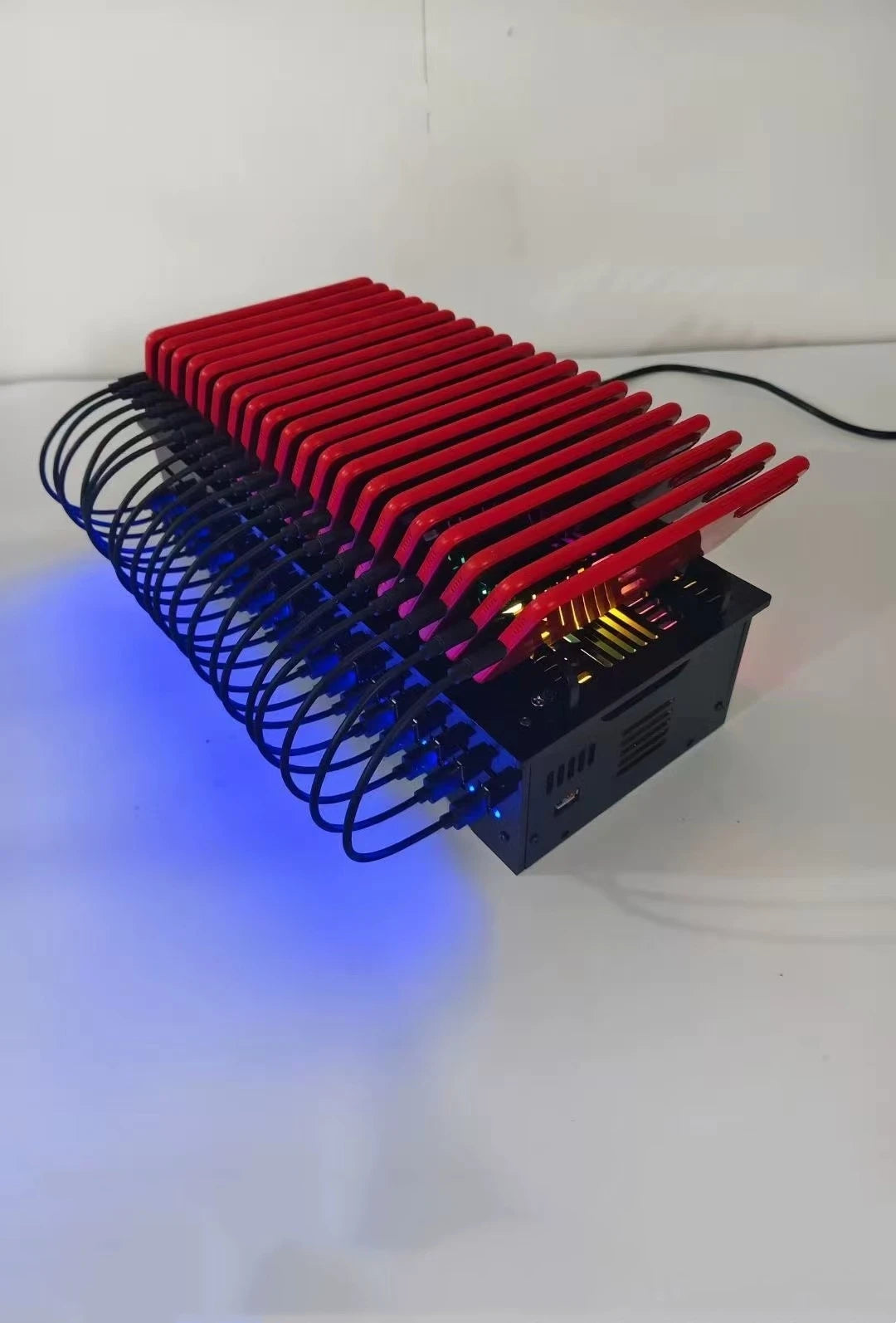 USB Phone Farm Hub - 60 Port Batch Sync Station for Multi-Device Power Tidesmit