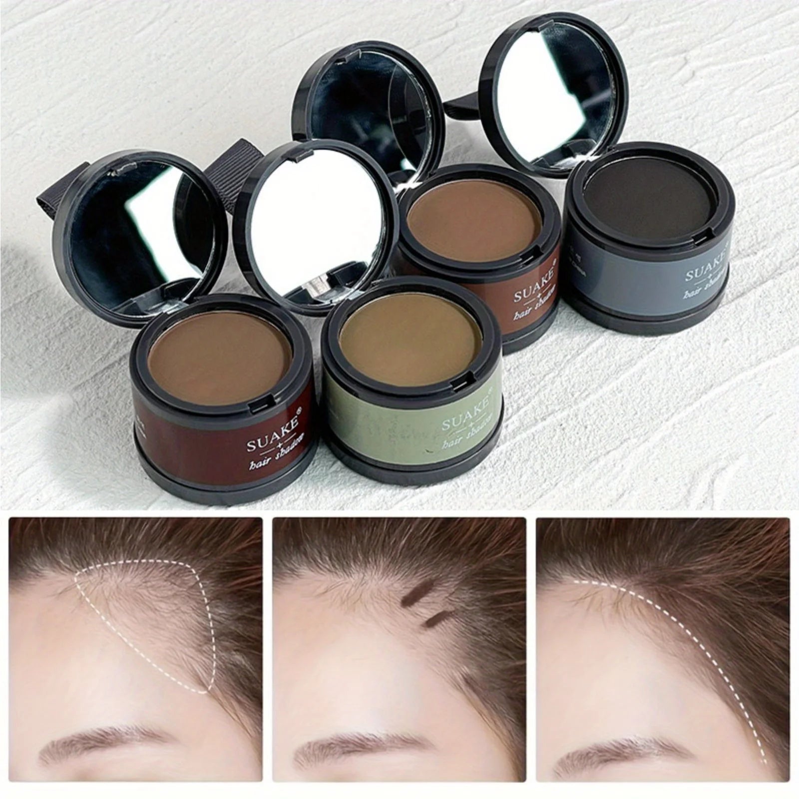 Tidesmit Instant Hairline Enhancer Powder for root touch-up and natural hair thinning coverage in face makeup