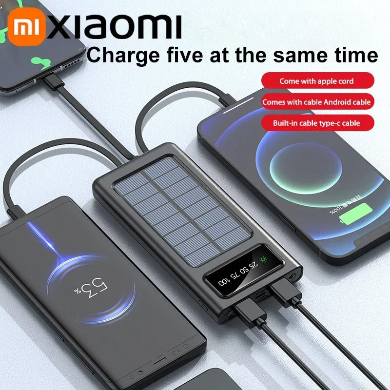 Portable Charger 200000mAh Power Bank with 4 Built-in Cables - Tidesmit Tidesmit