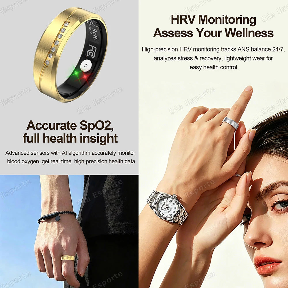 New vibration Smart Ring with Call/alarm clock reminder Heart Rate Body Temperature Health Monitor Smartring Exercise mode ring