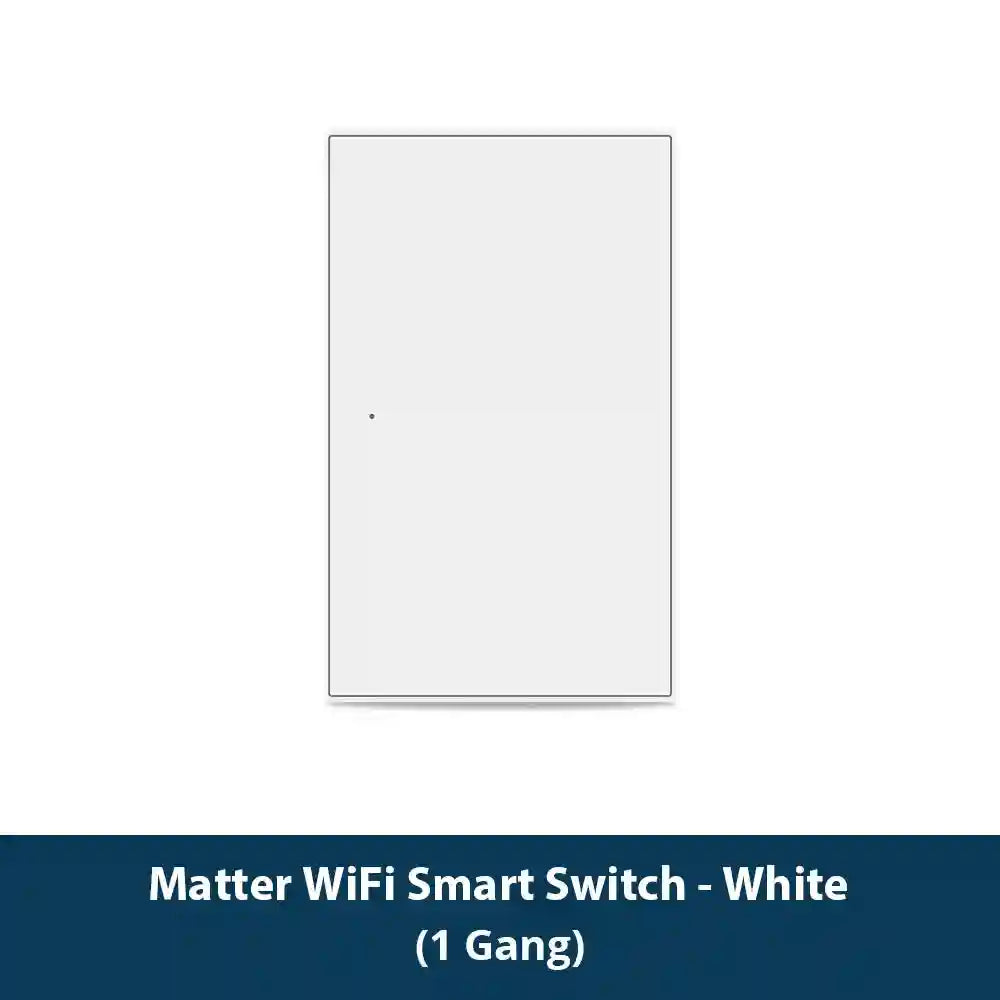 Matter Smart Wall Light Switch WiFi | 1-6 Gang Multi-Room Control White 1-Gang Tidesmit