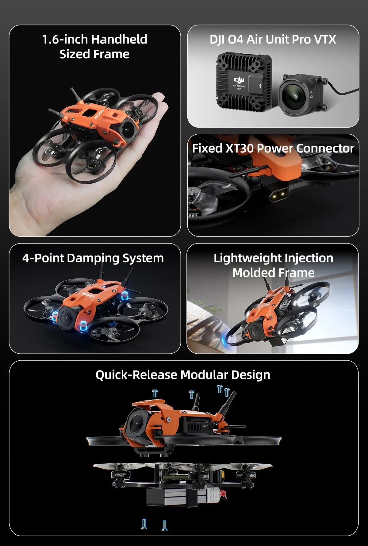 GEPRC DarkStar16 1.6 Inch FPV Drone | O4 Pro & ELRS Options Tidesmit