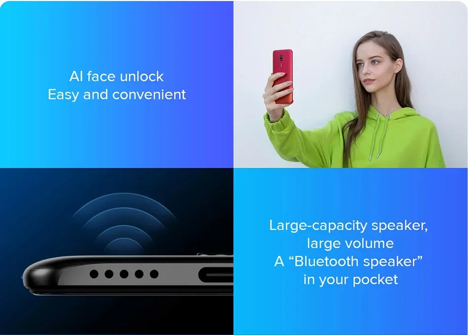 Global firmware  Xiaomi Redmi 8A smartphone 4G 64G 5000mAh 6.22inch Snapdargon 439 12MP 18W Facial recognition used phone