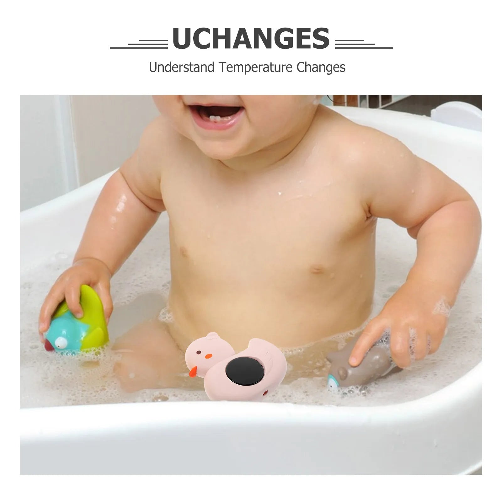 2Pcs Infant Bath Thermometer Cute Yellow Pink Fast Response Water Temperature Monitor for Babies Accurate Portable