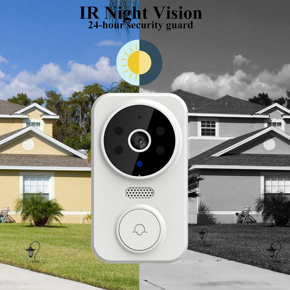 WiFi Smart Audio Doorbell Camera 2-Way Audio Wireless Visual Intercom Doorbell with Remote Monitor Indoor Outdoor Surveillance