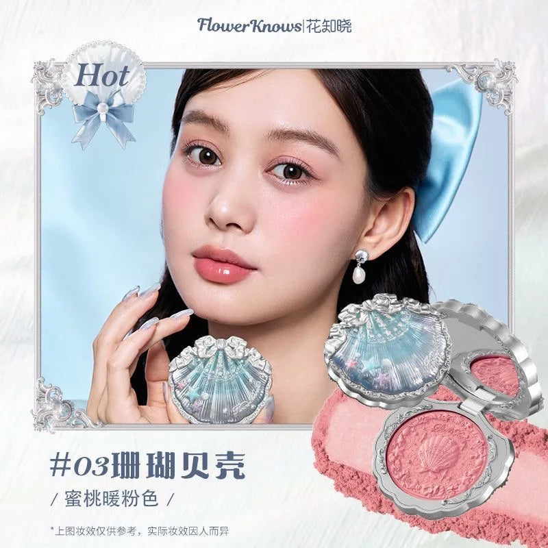 Tidesmit Flower Knows Strawberry Rococo embossed blush texture close-up for long-lasting smooth face makeup finish