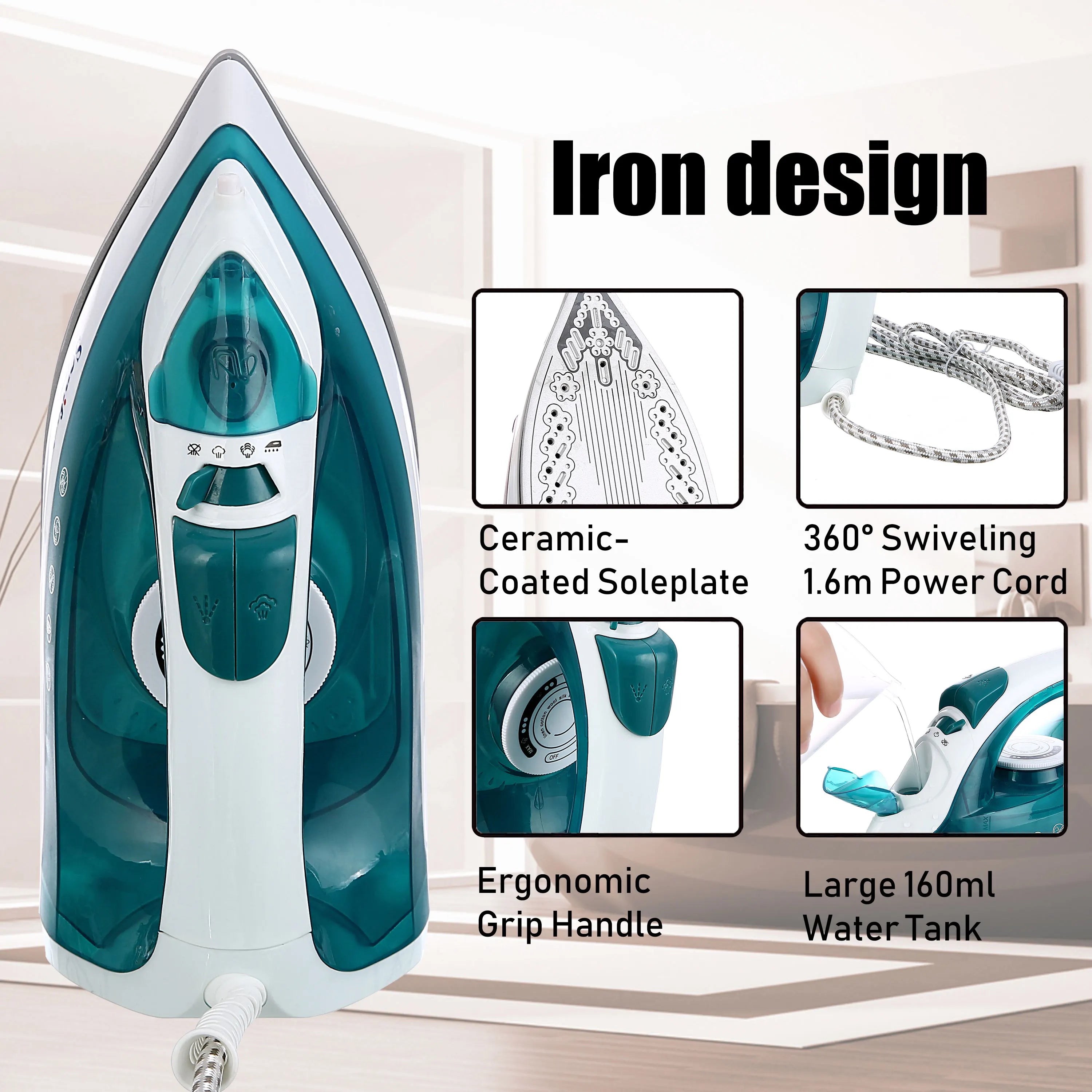 Tidesmit portable mini garment steamer featuring an adjustable ceramic soleplate for precision clothing ironing
