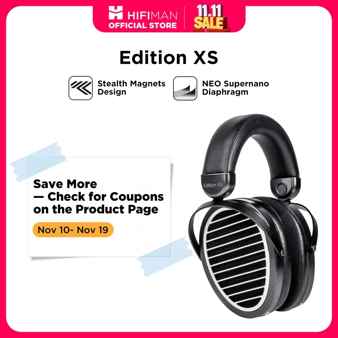 Planar Magnetic Open-Back Hi-Fi Headphones XS by Tidesmit black Tidesmit