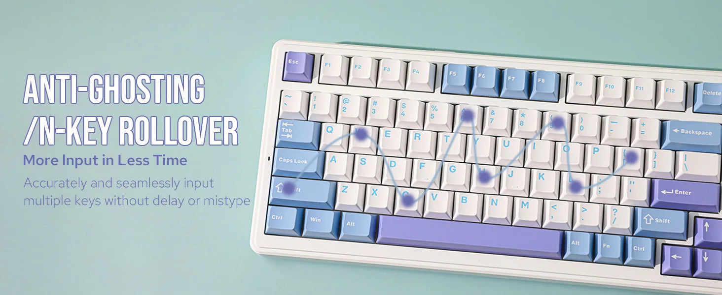 EPOMAKER x AULA F99 98% Gasket-Mounted Wired/BT/2.4GHz Wireless NKRO Mechanical Keyboard North-facing RGB 8000mAh Battery