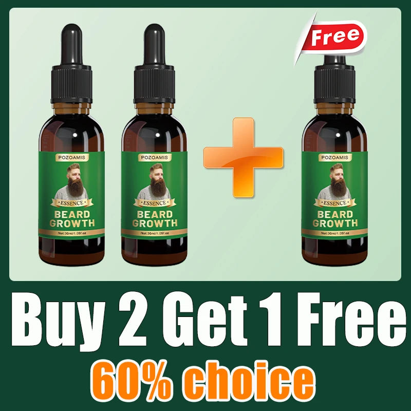 Beard Growth Liquid for Thicker Fuller Hair - Tidesmit Natural Formula Scrubs Treatments Buy 2 Get 1 Free Tidesmit