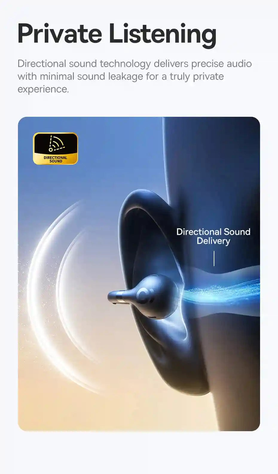 Wireless Earbuds Open-Ear Sports Clip-On - Bluetooth 5.3 Low Latency Black Tidesmit