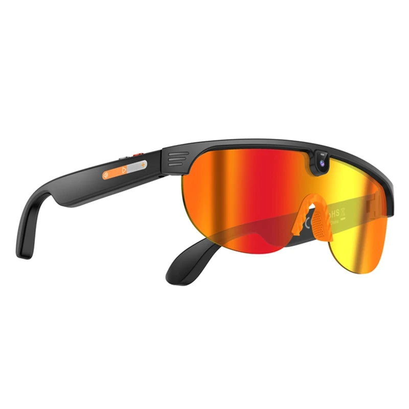 Smart Audio Sunglasses with HD Camera and Bluetooth Translation Orange Tidesmit