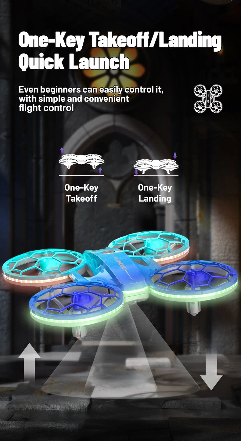 Mini RC Drone for Kids - UFO LED Beginner Drone with Obstacle Avoidance Tidesmit