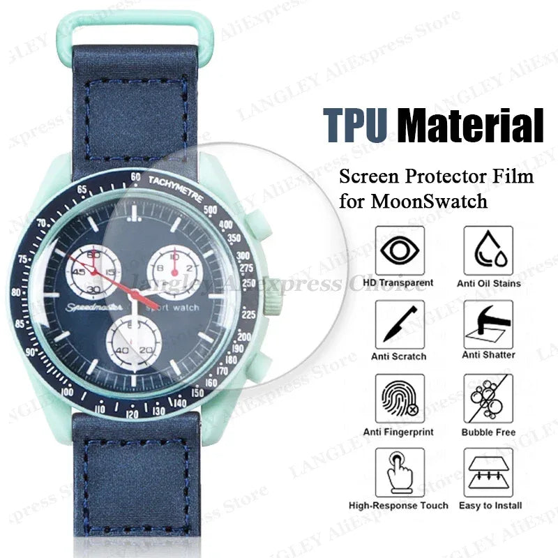 MoonSwatch Screen Protector TPU Film - Anti-Scratch & HD Clear (10 Pack) Tidesmit