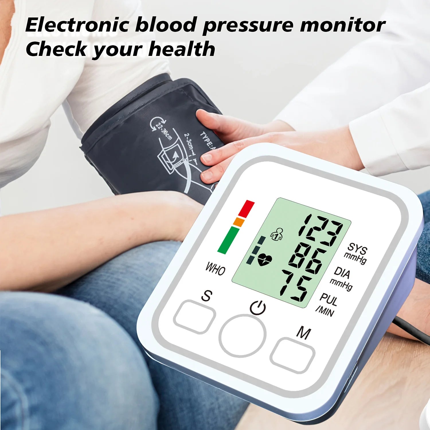 Home Arm Sphygmomanometer LCD Digital Sphygmomanometer Blood Pressure Monitor