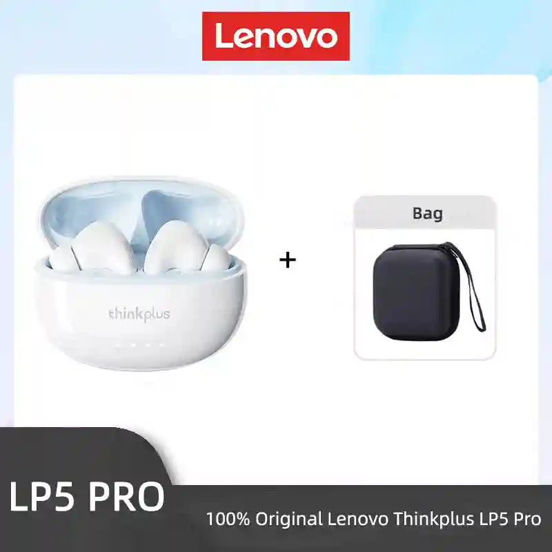 Wireless Bluetooth Earbuds with Low Latency Audio for Gaming LP5Pro White Bag Tidesmit