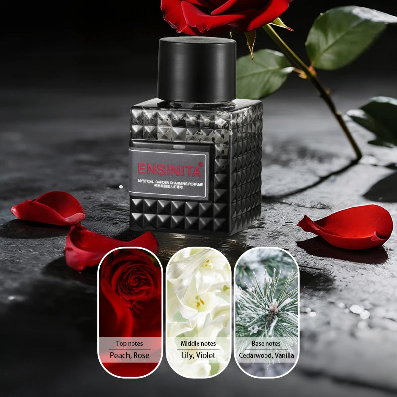 Tidesmit luxury unisex Eau de Toilette with rose and cedarwood floral woody scent, alcohol-free for romantic dates.