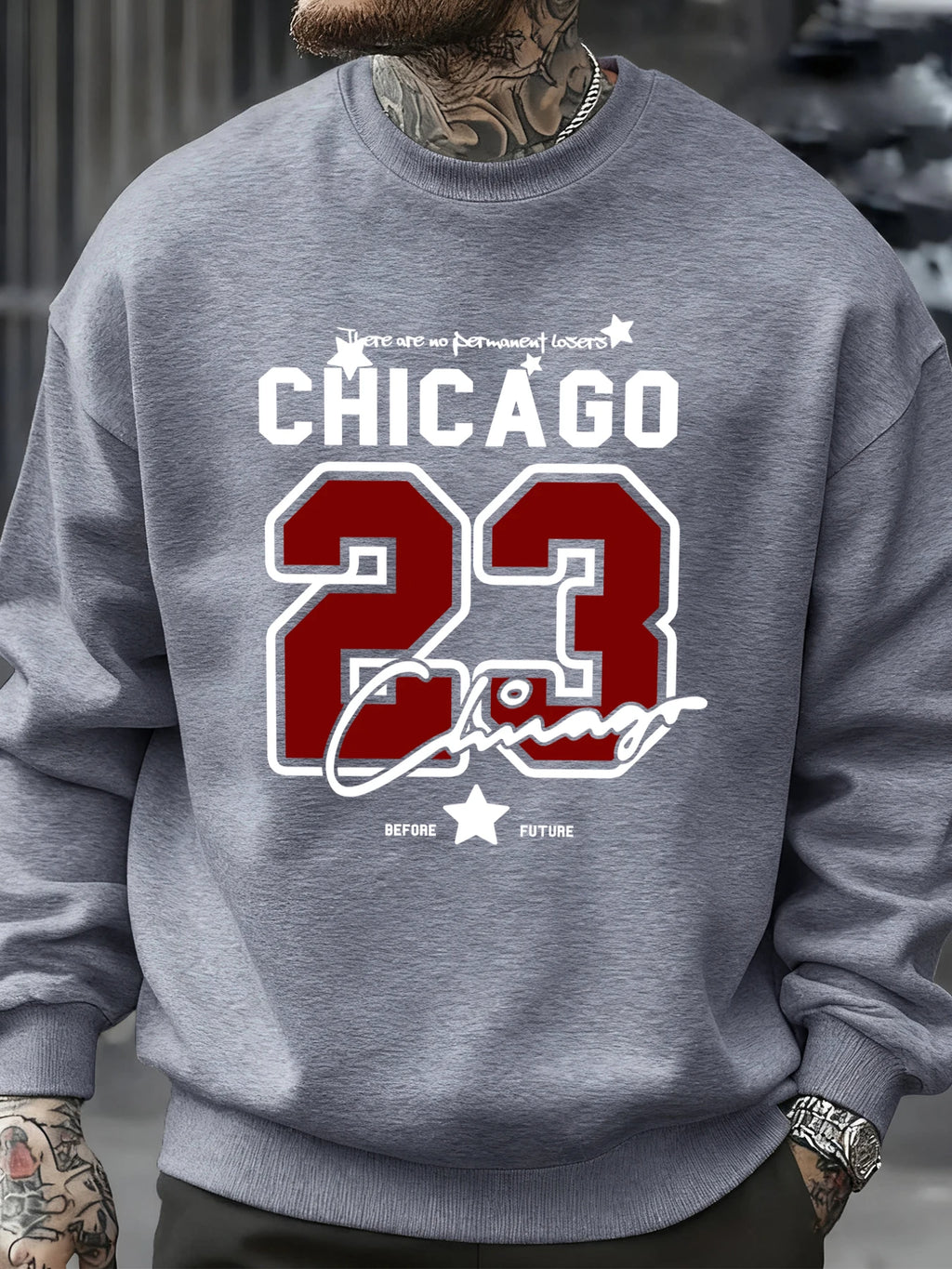 Chicago Number 23 Jersey Prints Male Sweatshirt Trendy Hip Hop Streetwear Crewneck Autumn Clothes Fleece Casual Pullover