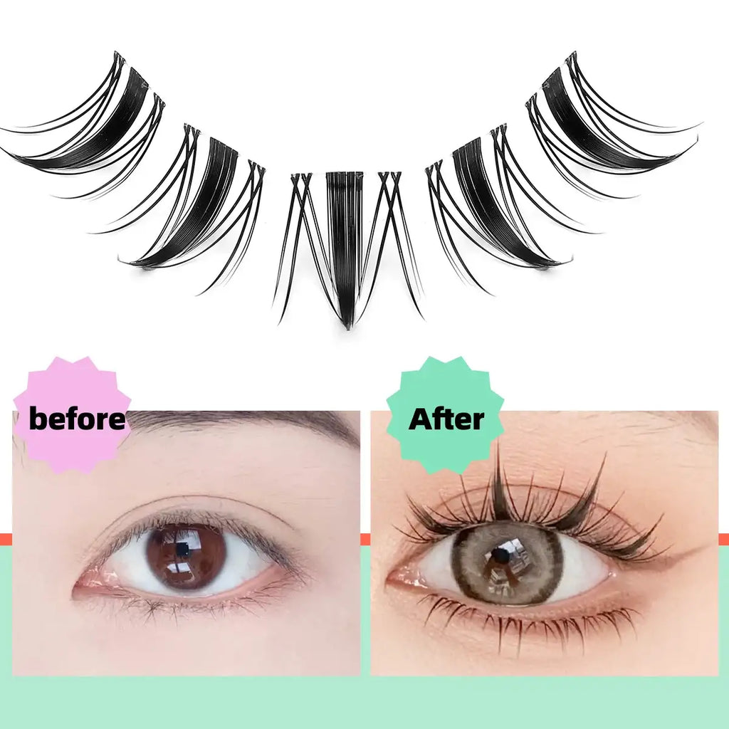 IGUIONSS Segmented False Eyelash Extension DIY Natural Individual Lash Makeup Tools Soft Easy to Operate Eyelashes False