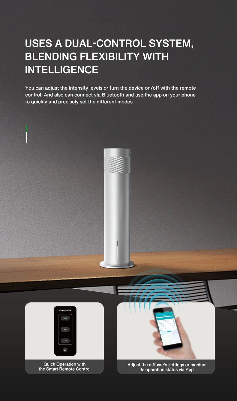 200m³ Smart Electric Essential Oil Diffuser Battery Smell Distributor Fragrance Waterless Bluetooth Scent Device Home Room Hotel