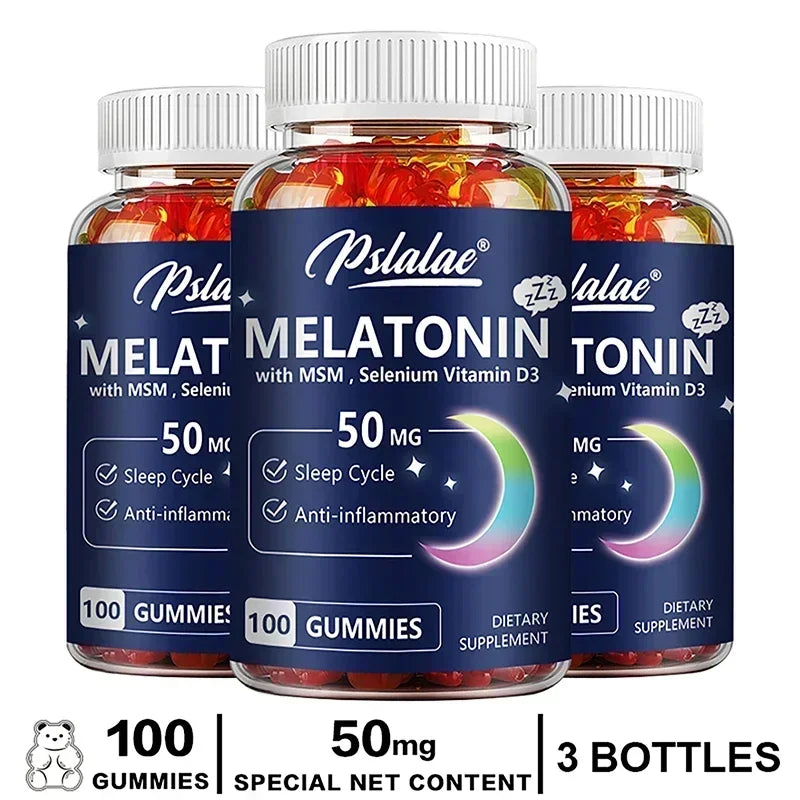 Melatonin Gummies - Helps Fall Asleep Faster, Improve Sleep Quality, Quick Dissolution, Regulate Biological Clock,Non-GMO