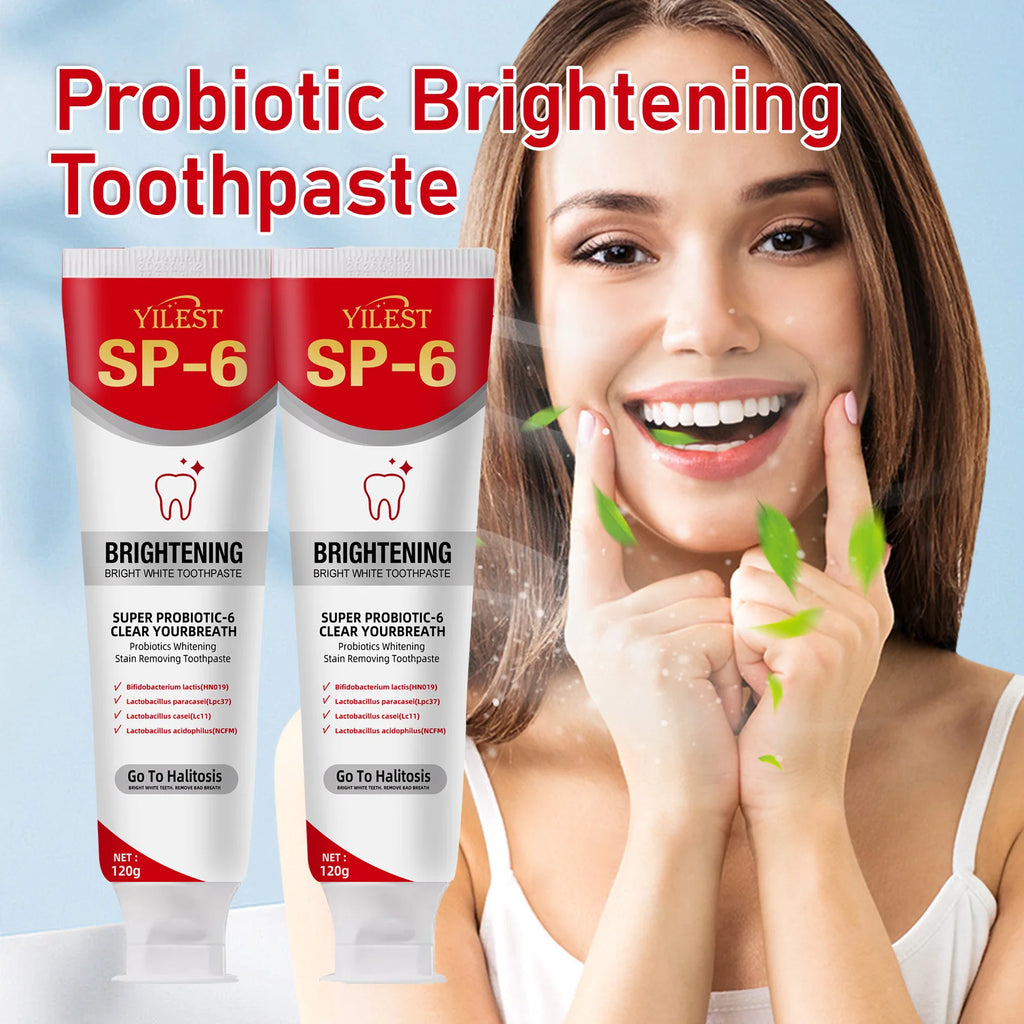 Tidesmit SP-6 Probiotic Whitening Toothpaste for plaque removal and dental health in 120g tube