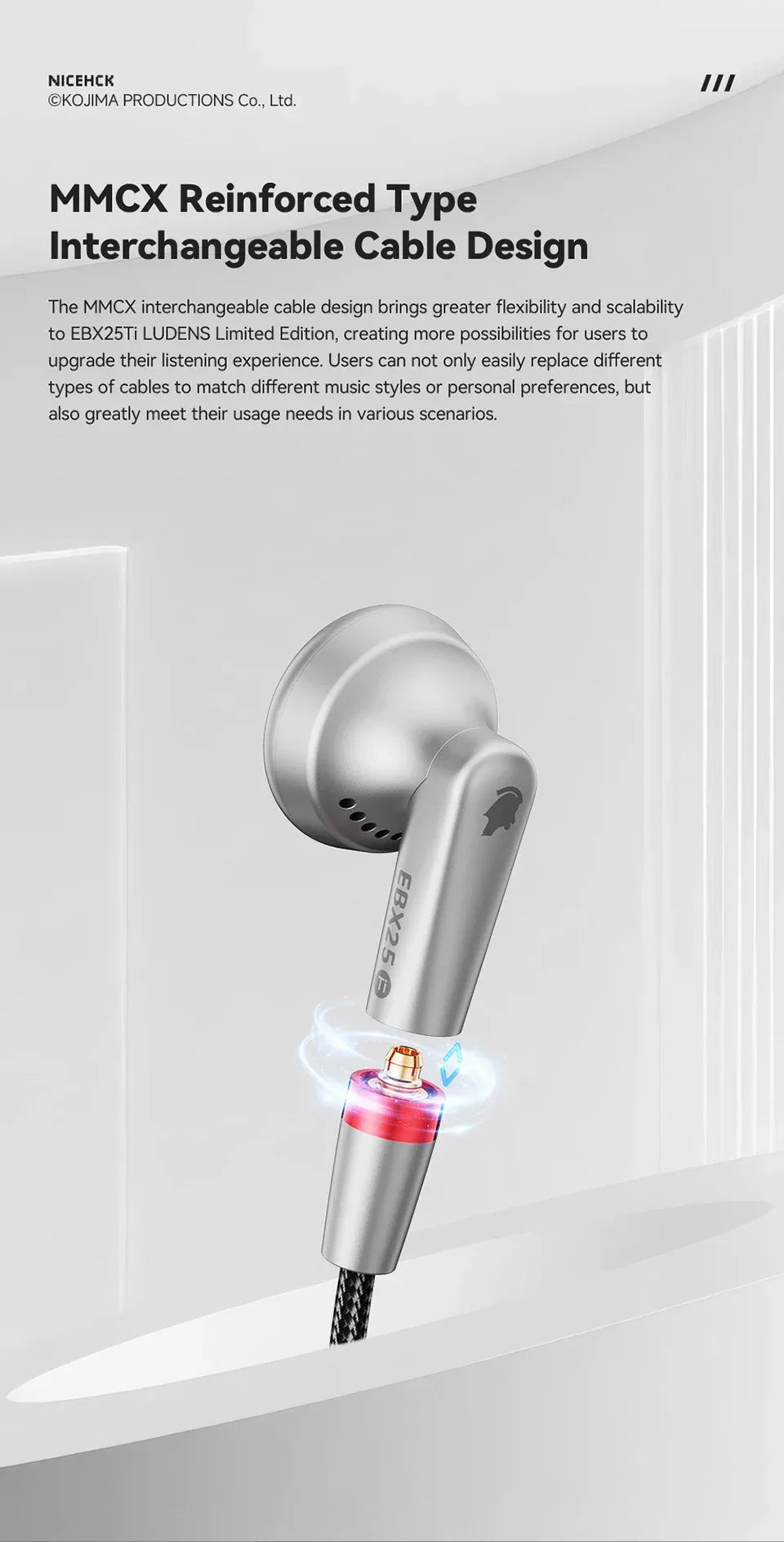 Ludens HiFi Titanium Alloy Wired Earbuds by Tidesmit EBX25Ti Tidesmit