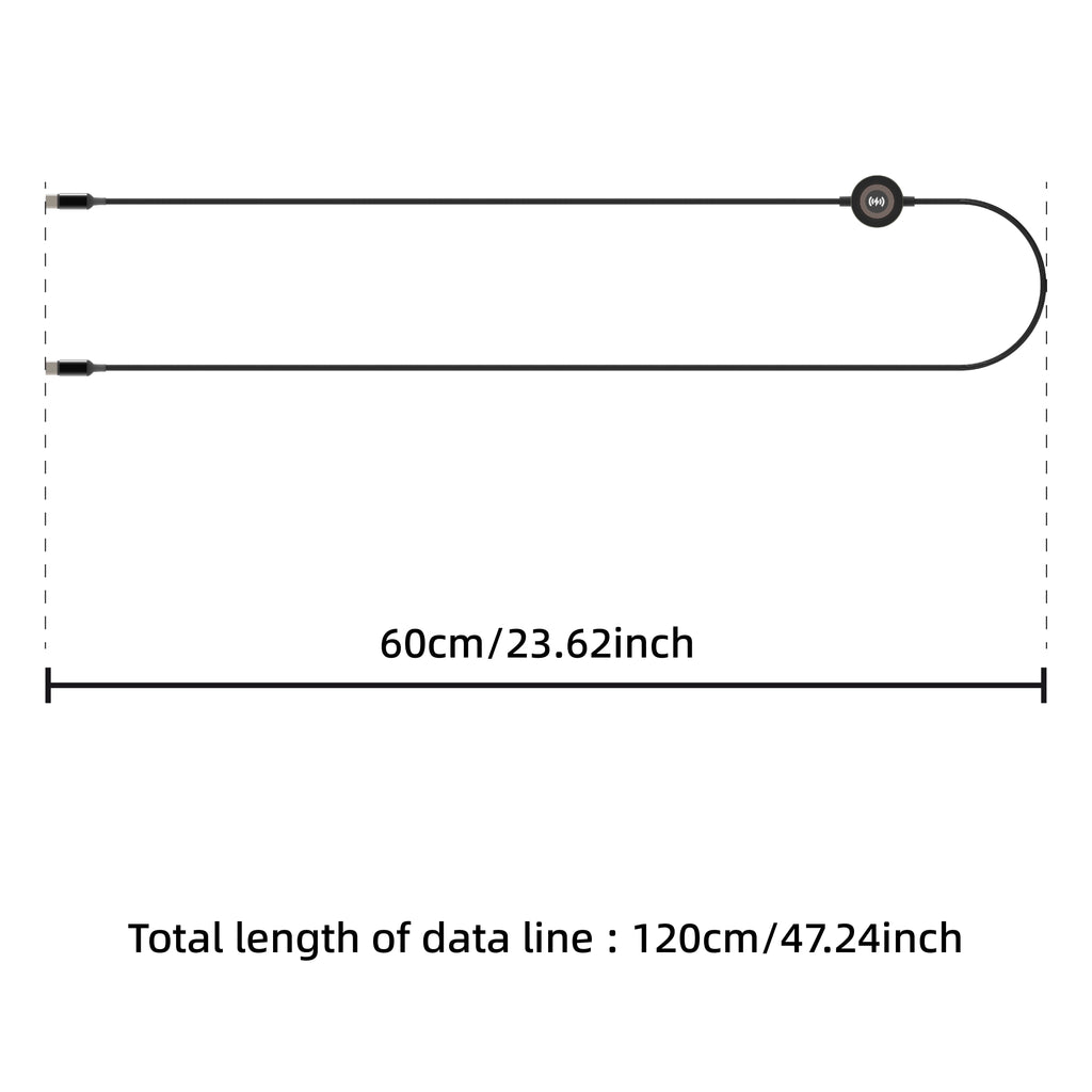 2-in-1 Wireless Charger for iPhone & Apple Watch | Qi Certified 1.2m Black Tidesmit