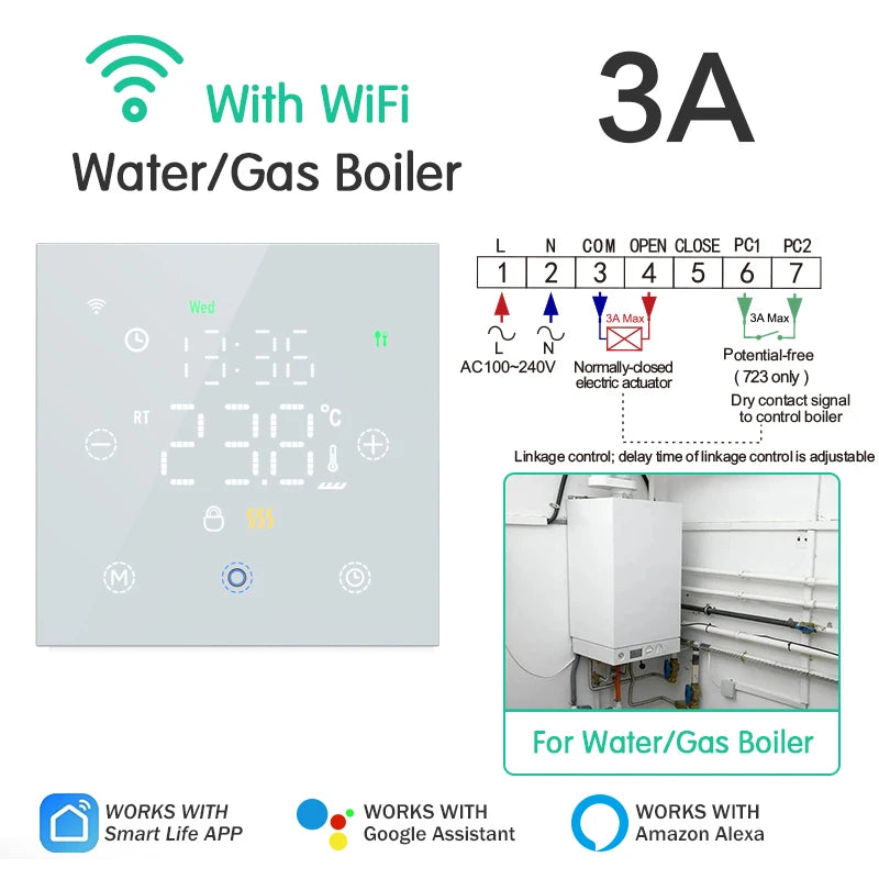 Smart Floor Heating Thermostat WiFi Tuya Temperature Controller Electric/Water/Gas Boiler Remote Thermoregulator Alexa Google