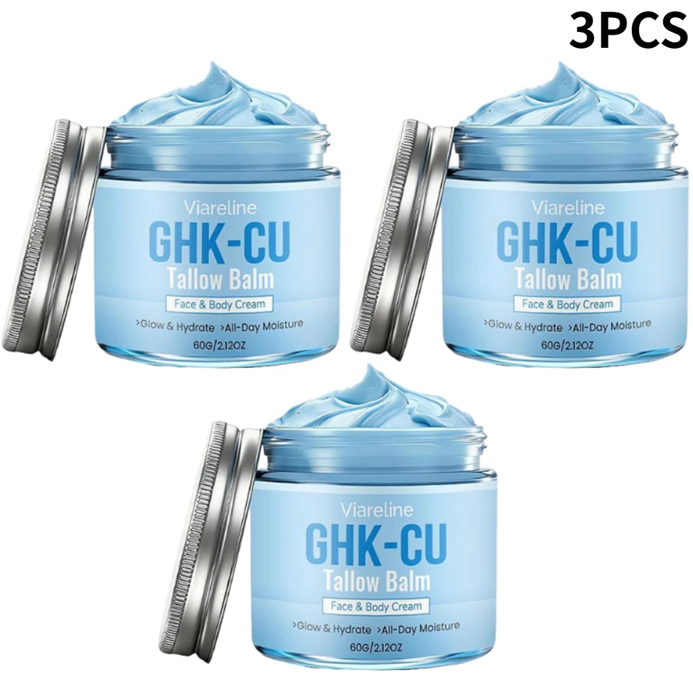 Copper Peptides GHK-Cu Beef Tallow Honey Blue Balm for Face & Body Moisturizing Hydrating & Brightening For All Skin Types