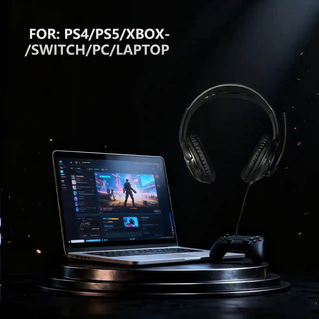Wired Over-Ear Gaming Headphones with Mic - Comfortable PC Headset Tidesmit