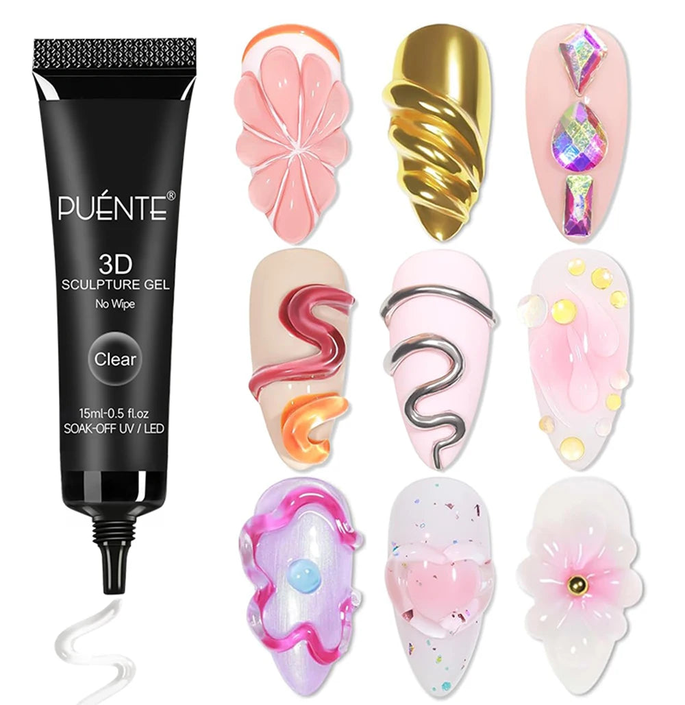3D Sculpture Gel Nail Polish 15ml - Professional Soak Off Formula Permanent Makeup Machines Tidesmit