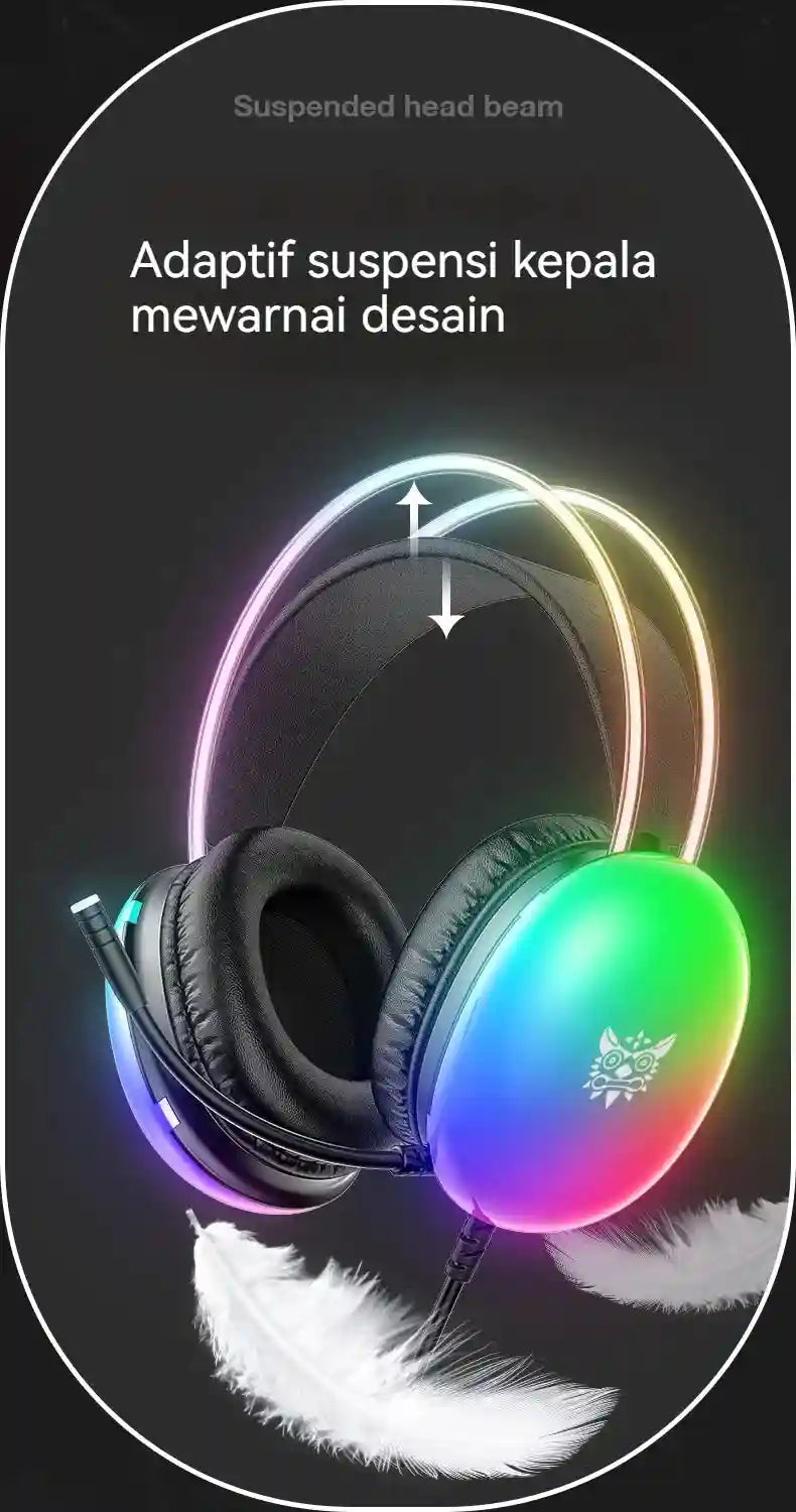 Gaming Headset with Noise Canceling Mic - Over-Ear Low Latency Black Tidesmit