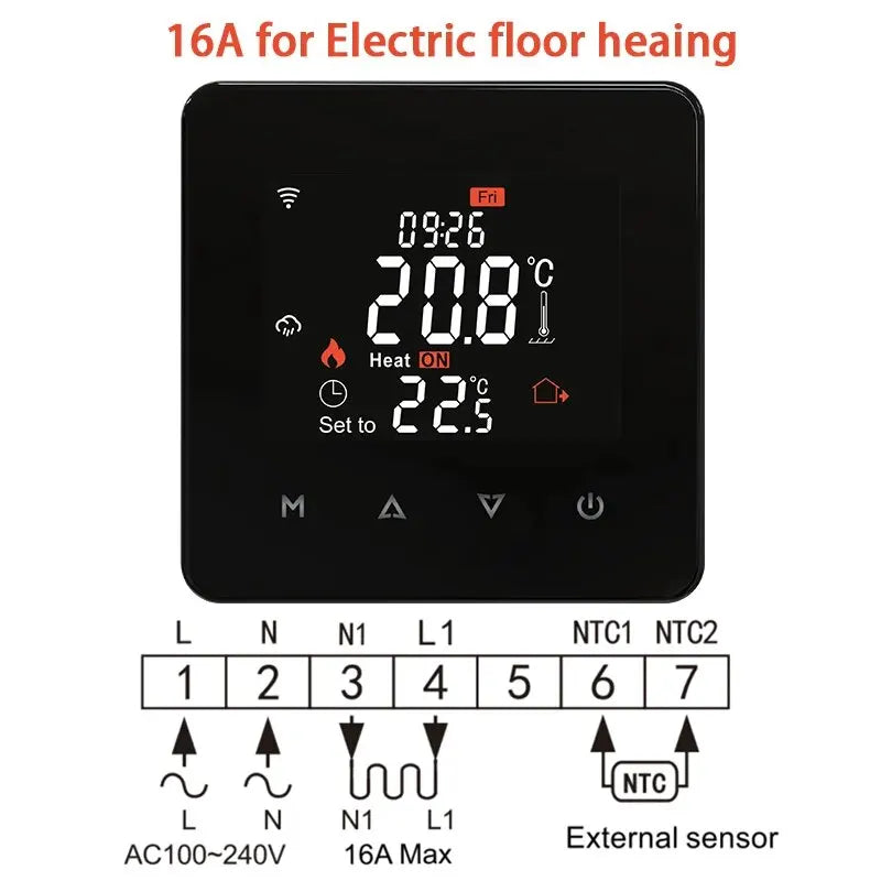 Tuya Smart Home Thermostat Water Electric Warm Floor Heating Gas Boiler WiFi Temperature Remote Controller with Google Alexa