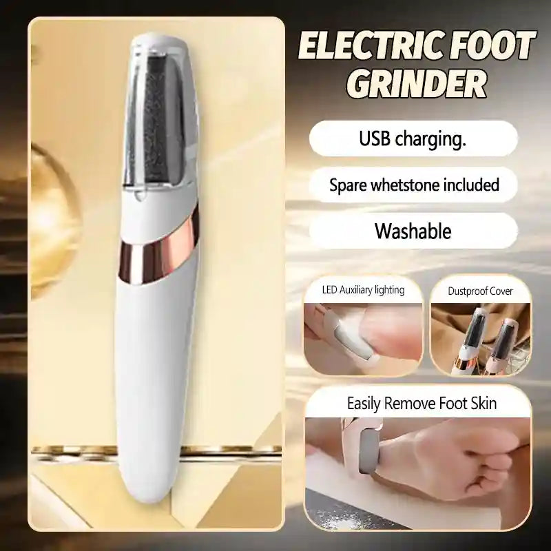 Electric Foot Callus Remover - Rechargeable Skin Exfoliator (White/Pink) Massage Roller White Tidesmit