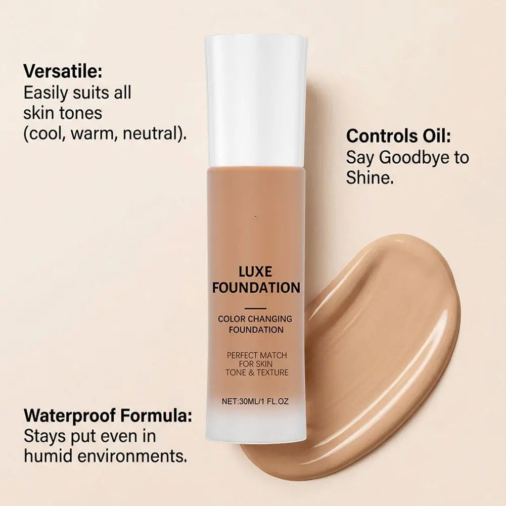Tidesmit 24H long lasting color changing foundation with intelligent color correction for long wear waterproof face makeup