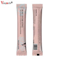 Two metallic pink slim sachets of Rose Hydrating mask powder, showing front and back branding and ingredients.