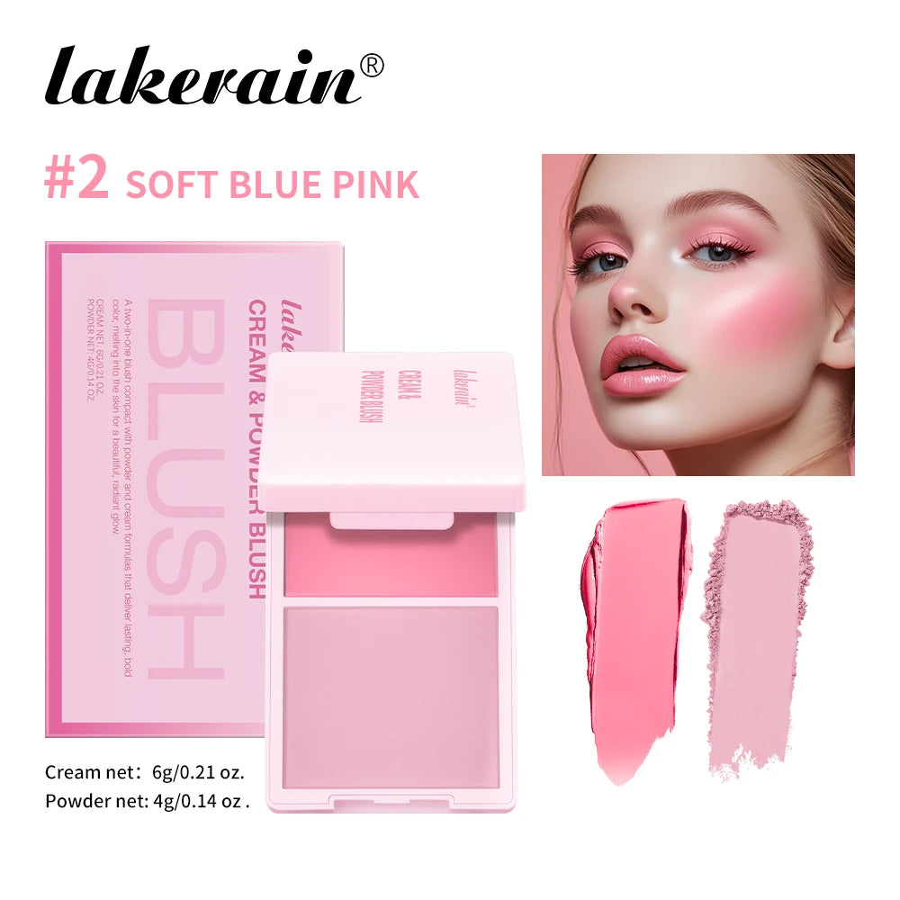 Tidesmit cream and powder blush palette swatch showing natural peach pink pigment for long-lasting face makeup