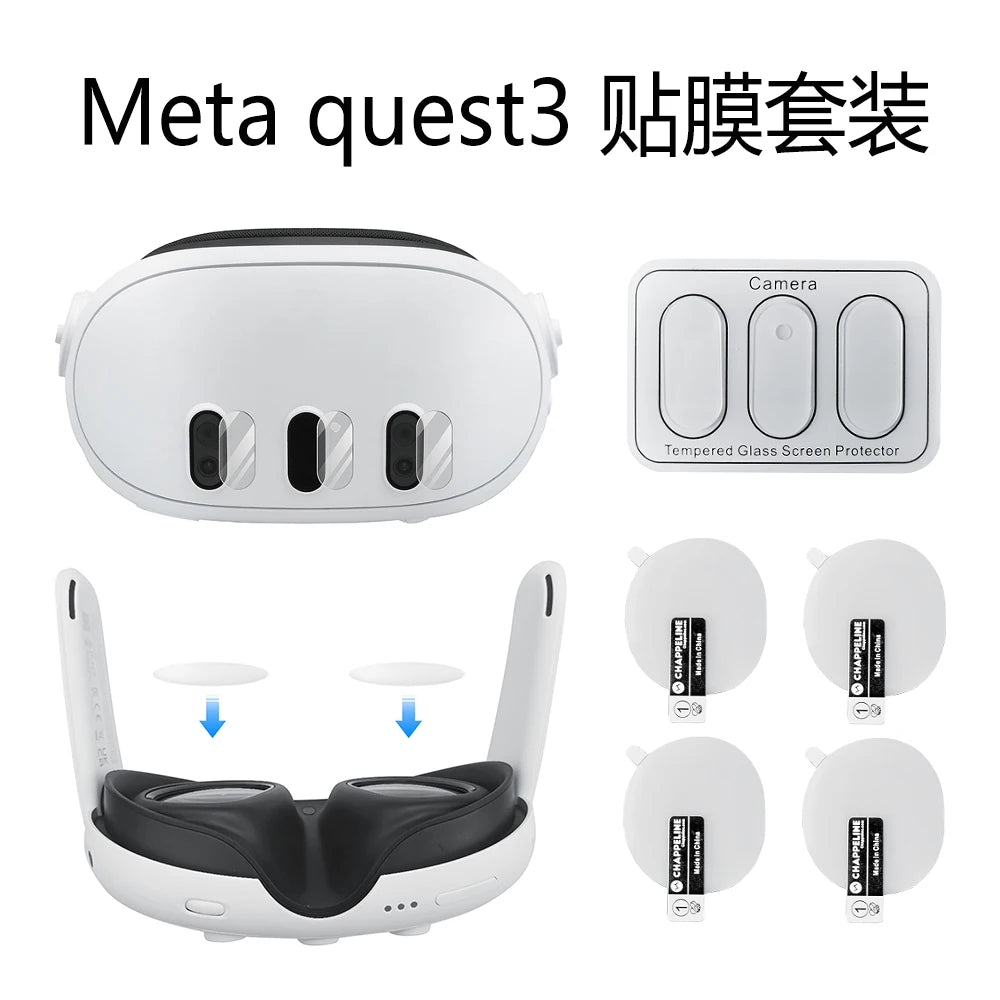 Meta Quest 3 Lens Protector Tempered Glass Scratch Resistant 2-Pack Tidesmit