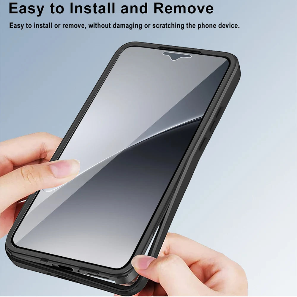Shockproof 360 full cover case for Xiaomi Pro Max with screen protector for easy, scratch-free installation.
