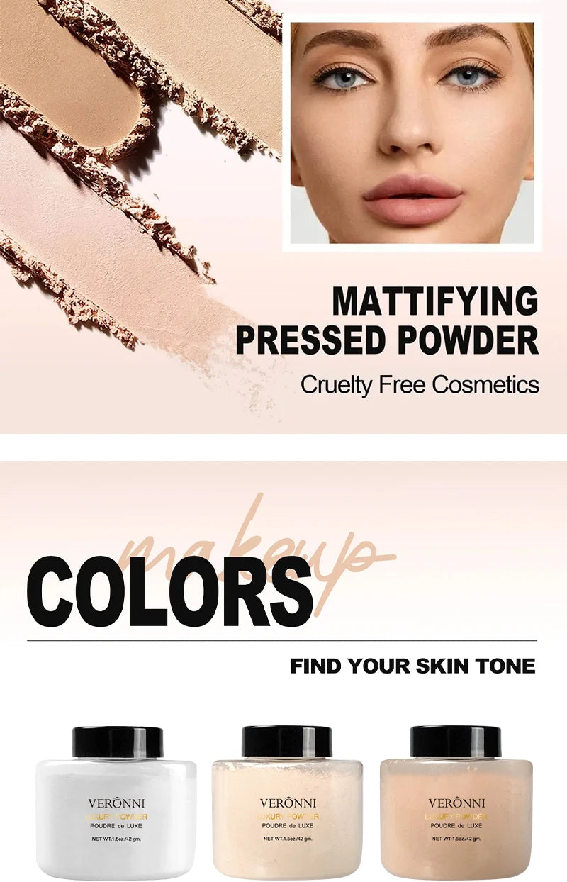 Tidesmit banana luxury loose powder for face makeup featuring oil-control formula in detail view