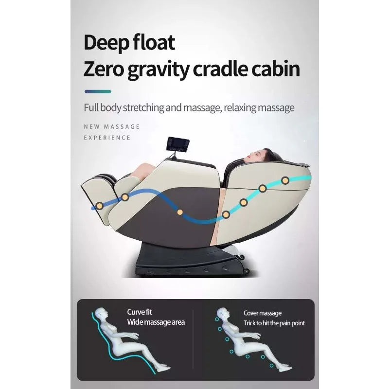 Zero Gravity Massage Chair with Bluetooth - Brown & Gold Full Body Massage Chairs Tidesmit